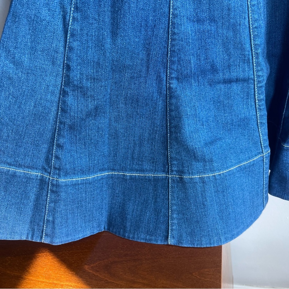 STAUD Wells Mini Dress Denim Fit And Flare 12 - Picture 9 of 13